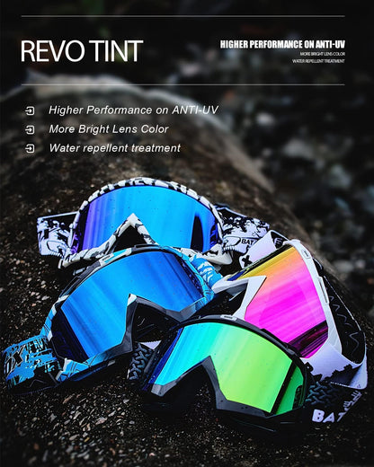 Dirt Bike ATV Goggles Motorcycle Gear Riding Motocross Dirtbike 4-Wheeler MX DH Accessories Goggles Glasses for Men Women Youth UV400 Protection Dust-Proof Anti-Slip Strap