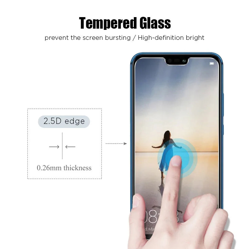 3PCS 2PCS Screen Protector for Huawei P30 P40 P20 Mate 20 Lite Y6 Y7 Tempered Glass on Huawei P Smart Z 2019 2021 Nova 5T Glass