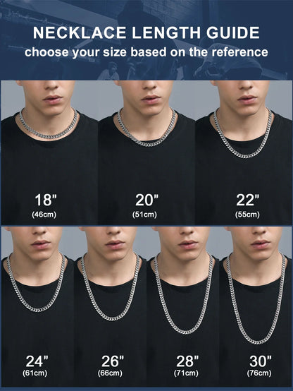 Hip Hop Men Necklaces Curb Cuban Chains 20Inch 10Mm Stainless Steel Chains Gift for Mens