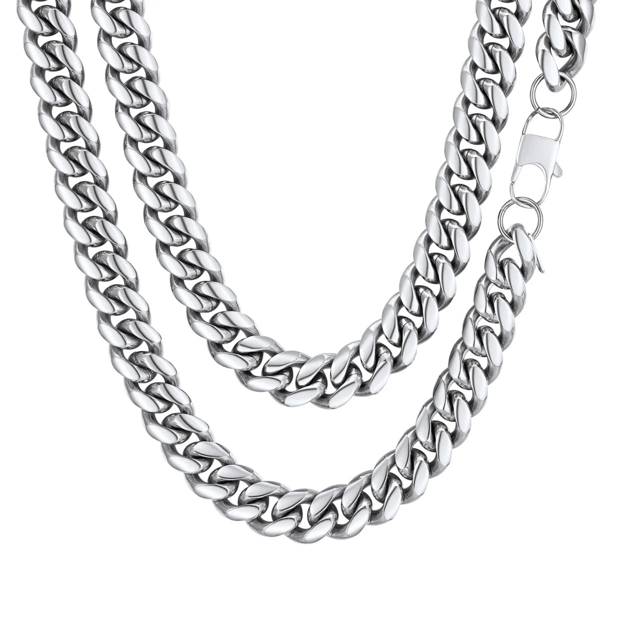 Hip Hop Men Necklaces Curb Cuban Chains 20Inch 10Mm Stainless Steel Chains Gift for Mens
