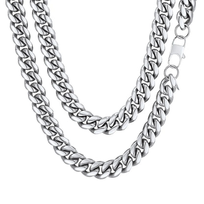 Hip Hop Men Necklaces Curb Cuban Chains 20Inch 10Mm Stainless Steel Chains Gift for Mens