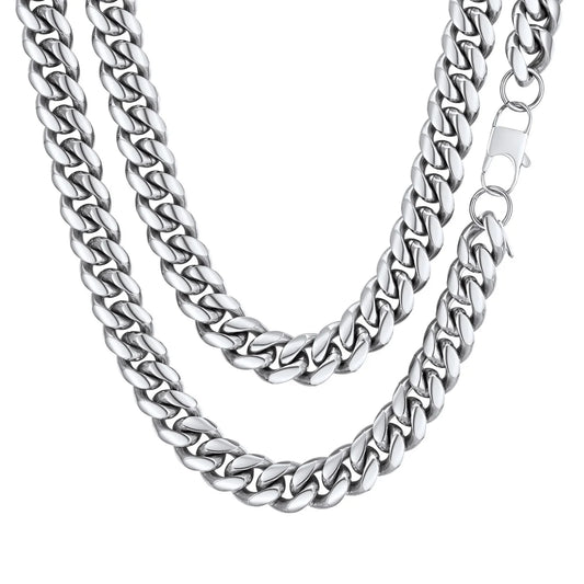 Hip Hop Men Necklaces Curb Cuban Chains 20Inch 10Mm Stainless Steel Chains Gift for Mens
